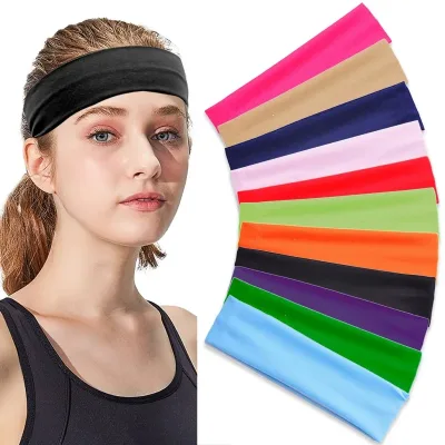 Summer Sports Yoga Headbands For Women Solid Color Elastic Turban Running Absorb Sweat Elastic Hair Bands Fitness Headwr