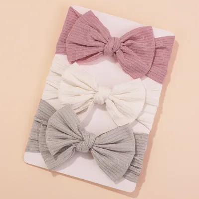 3Pcs/Lot Baby Girl Headband Set Girls Bow Knotted Hair Bands Soft Knitted Kids Headwear Newborn Turban Baby Hair Accesso