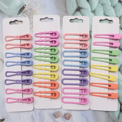 8-Pack Vintage Frosted Star and Oval Hair Clips Alloy Barrettes
