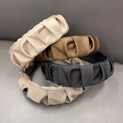 Wide Solid Fabric Headband Elegant Hair Hoop Women Girls Fashion