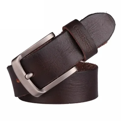 100% Genuine Cowhide Top Layer Leather Belt for Men Designer
