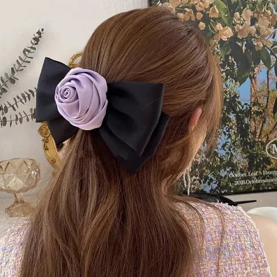 Handmade Rose Bow Hair Clip — Lystrfac