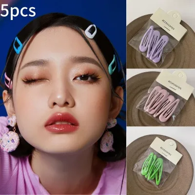 5Pcs/set Candy Color Waterdrop Shape Hairpins For Girls Cute Hair Clips BB Hairpin Barrettes Headwear Kids Y2k Hair Acce