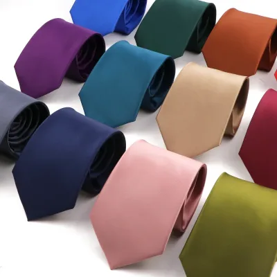 6CM/8CM Men's Classic Solid Color Neckties Fashion Glossy Skinny Narrow Black Pink Blue 2 Sizes Silk Polyester Daily Wea