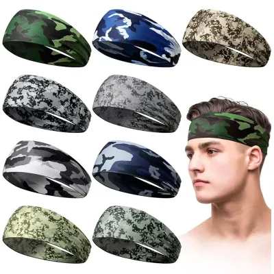 Camouflage Print Sport Sweatband Headband for Gym and Running