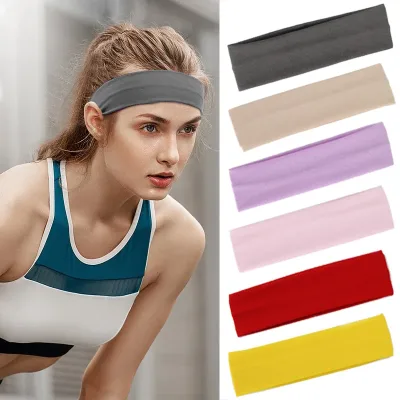 Summer Sports Yoga Women Headbands Adjustable Running Absorb Sweat Elastic Hair Bands Soild Girls Men Head band Wholesal