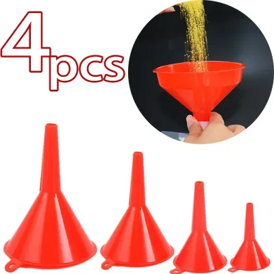 4pcs Car Plastic Funnels Refueling Car Long Stem Funnel Gasoline Oil Fuel Filling Tool Car for Motorcycle Farm Machine F image 1