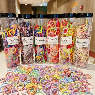 300 Pcs Cute Baby Girls Cute Colors Classic Elastic Hair Bands Children Soft Scrunchies Rubber Bands Kids Hair Accessori
