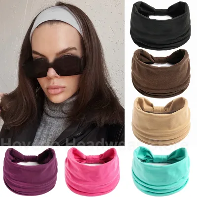 Women Cotton Head Band Fashion Hair Bands for Woman Solid Turban Twist Knitted Hairband Twisted Knotted Headwrap Accesso