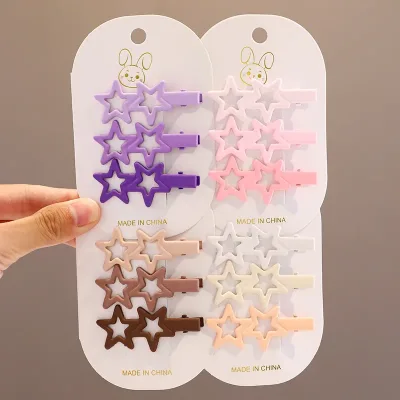 Colourful Star Geometric Hair Clips for Kids Girls 3-Piece Set