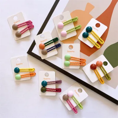 2Pcs/Set Simple Hair Clips For Girls Cute Hair Barrettes Baby Hairpins Kids Headwear Clips For Hair Bobby Pins Hair Acce