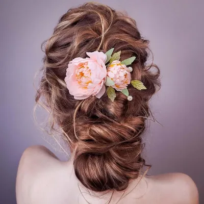 Bridal Wedding Party Hair Styling Pins Barrettes for Women Silk Flower Pearl Hair Clips Bride Headpiece Bridesmaid Flowe