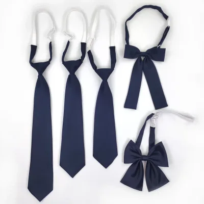 38CM Navy Lazy Ties For Kindergarten Primary Student Bowknot Men Women Bow Tie School Uniform Collar Butterfly Rubber Ne