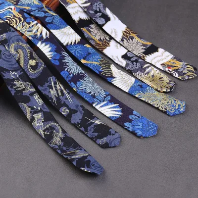 Chinese Style Dragon Crane Printed Ribbon Streamer Hair Rope