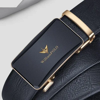 Men's leather belt with automatic buckle, high-end fashion belt, personalized and versatile