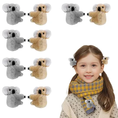 Plush Koala Hair Clips For Women Girls