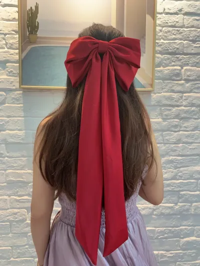 New Fashion Satin Barrette Bow Hair Clip Barrettes Elegant Girls Solid Color Ponytail Clip Streamer Headwear Hair Access
