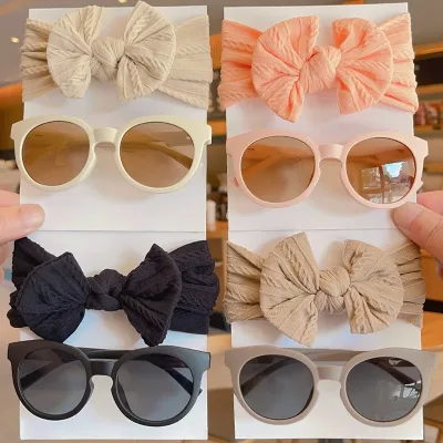 Baby Girls Bow Headband and UV400 Sunglasses Set — 2 Pack