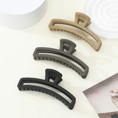 Hot Matte Solid Nude Color Hair Claw Clips Elegant Large Size Hair Claw Clamp Woman Girls Daily Hair Accessories