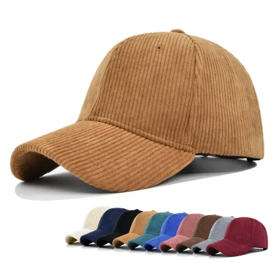 Solid Corduroy Baseball Cap 100% Cotton Unisex Adjustable