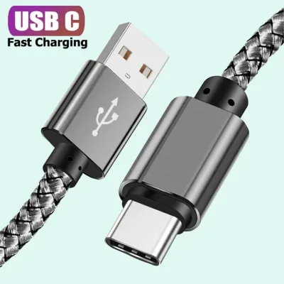 USB A to Type C Charging Cable 2A Fast Charger Nylon Data Cable 1M 2M 3M For Android Huawei Samsung TypeC Phone Charging image 1