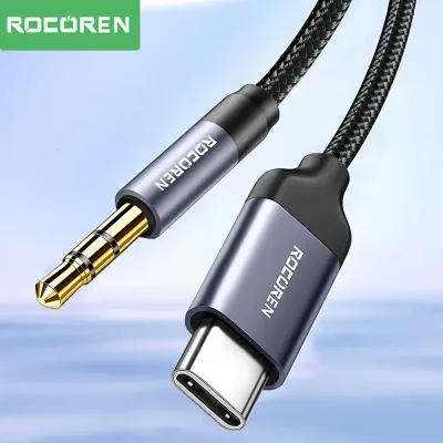 Rocoren USB Type C To 3.5mm Jack Aux Audio Cable Adapter Male To Male Headphone Plug Converter Wire For iPhone 15 Pro Ma image 1