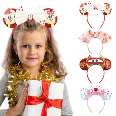 Mouse Ears Headband with Bow for Girls Party and Festive