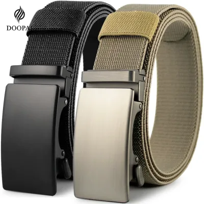 New Golf Sports Elastic Belt Tactical Belt Metal Automatic Buckle Tough Stretch Nylon Men Military Belt 115-150CM Big Si