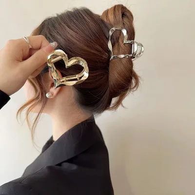 Geometric Hollow Metal Hair Clip Elegant Ponytail Barrette
