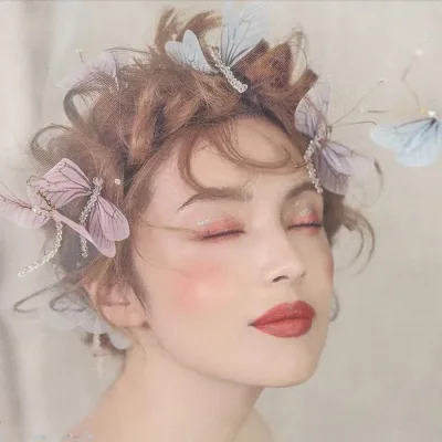 Retro Elegant Butterfly Headdress Korean Art Design Dragonfly Headband Crystal Transparent Hair Accessories