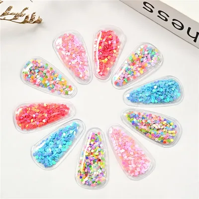 20Pcs/Lot Children Hair Accessories DIY Transparent Shaped Inflatable Sequin Water Drop Hair Clip Girls Head Decoration 