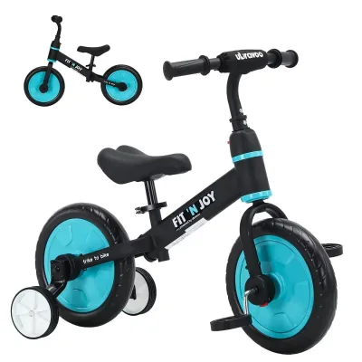 UBRAVOO 4-in-1 Kids Balance Bike with Pedals and Training Wheels