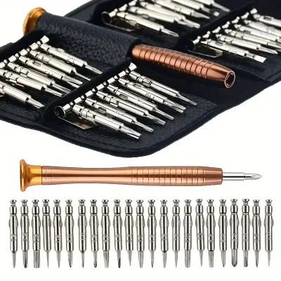 1 Set, Precision Screwdriver Set, 25 In 1 Repair Tool Kit, Small Screwdriver Set, Star/Y-type/Flat-blade/Triangle Screwd image 1