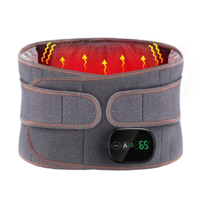 Electric Heating Belt Waist Massager Vibration Red Light Hot Compress Physiotherapy Lumbar Back Support Brace Pain Relie image 1