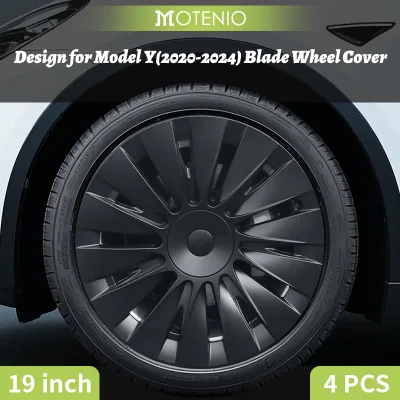 4PCS Design for TESLA Model Y 2020-2024 Vehicle Full Coverage Blade Wheel Cover Cap 19 Inches Hubcaps  Automobile Access