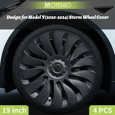 4PCS Design for TESLA Model Y 2020-2024 Vehicle Full Coverage Storm Wheel Cover Cap 19 Inches Wheel Hubcap Automobile Ac