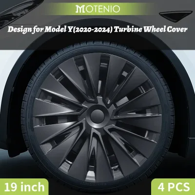 Tesla Model Y 19in Turbine Wheel Hubcaps 2020-2024