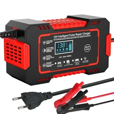 12V 6A Touch Screen Pulse Repair Car Battery Charger LCD