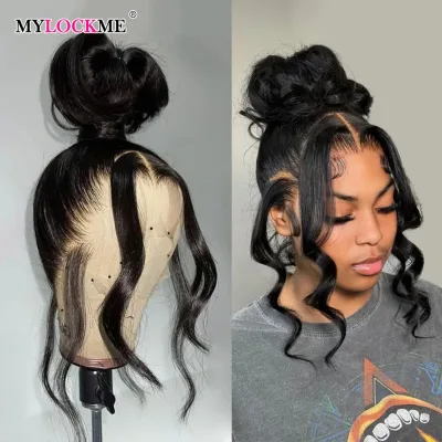 30 32Inch Body Wave Lace Front Wigs 360 Full Lace Wig Human Hair fo...