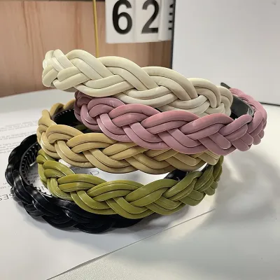 New Fashion Women Headband Handmade Braided Hairband Girls Solid Color Headwear Hair Accessories Wholesale