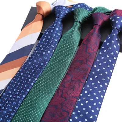 Multi Colors Skinny 6CM Men's Necktie Polyester  Ties For Man Plaids Dots Floral Jacquard Cravat Business Party Corbatas