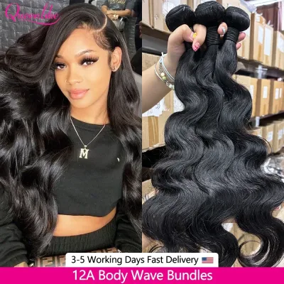 Queenlike 24-Inch Body Wave Human Hair Bundles 12A Brazilian Raw