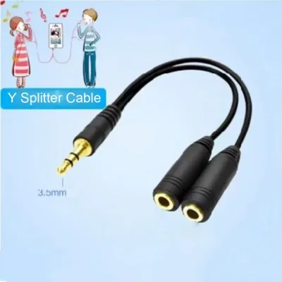 Dual Female Audio Cable Y Splitter Cable 3.5 Mm 1 Male To 2 for Earphone Headset Headphone MP3 MP4 Stereo Plug Adapter J image 1