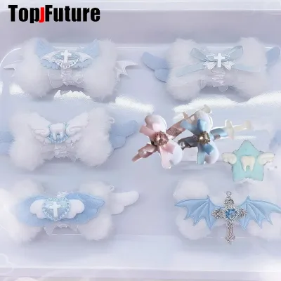 Women Y2K Girl Gothic Lolita Angel Wing Harajuku Medical Syringe Hair Clip Hair Accessories Hair clips pins Hairpin Barr