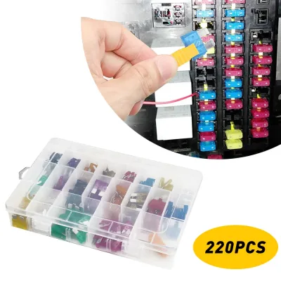 220-Piece Car Fuse Assortment Set Blade Type with Storage Case