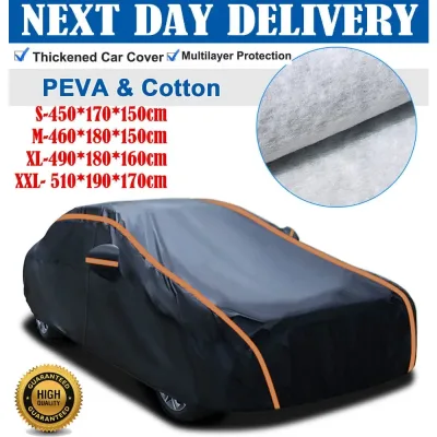 Waterproof 6 Layer Car Cover Heavy Duty Cotton Lined UV Protection - S M XL XXL image 1