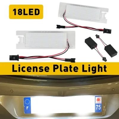 2Pcs For Vauxhall Opel Astra H Corsa C D Zafira B Adam Meriva B CANBUS LED License Number Plate Light 18 LEDs Waterproof