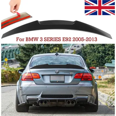 For BMW 3 SERIES E92 2005+ REAR BOOT SPOILER TRUNK LID WING M4 STYLE GLOSS BLACK image 1