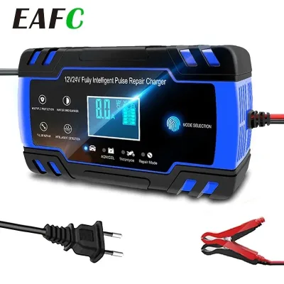 12–24V 6/8A Full Automatic Battery Charger LCD Display Pulse Repair
