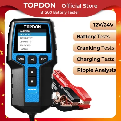 Topdon BT200 Portable Battery Tester Charging Cranking Test Tools f...